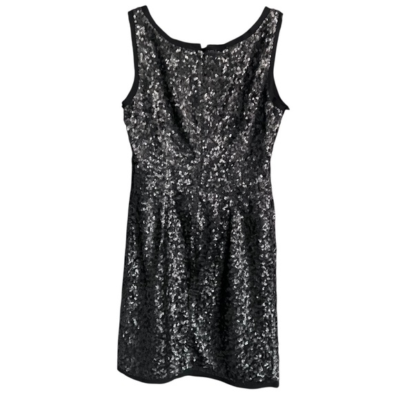 Talbots 100% Silk Elegant Sequined Cocktail Dress in Dark Gray size 8 - Picture 2 of 13